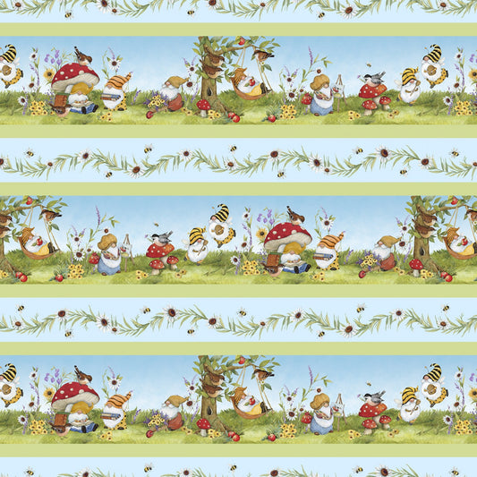 New Arrival: Buzzin with My Gnome-iezz  by Susan Winget Stripe    39835-743 Cotton Woven Fabric