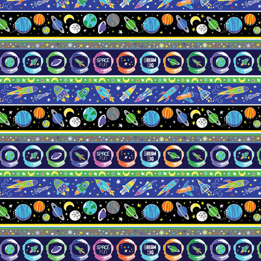 Lift Off Glow in the Dark Stripe Black Glows in the Dark 12607GB-99 Cotton Woven Fabric