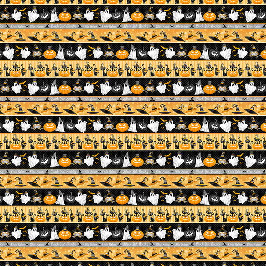 Old Salem’s Black Hat Society Glow in the Dark by Shelly Comiskey Stripe 315G-39 Cotton Woven Fabric