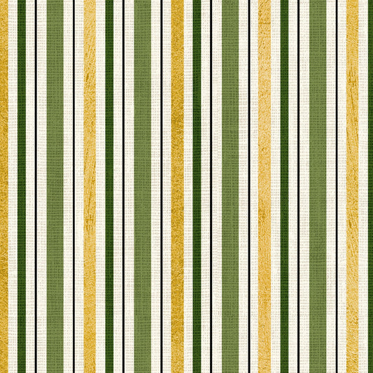 North Pole Express by Pela Studio Stripe Green Multi NPEX4762-G Cotton Woven Fabric