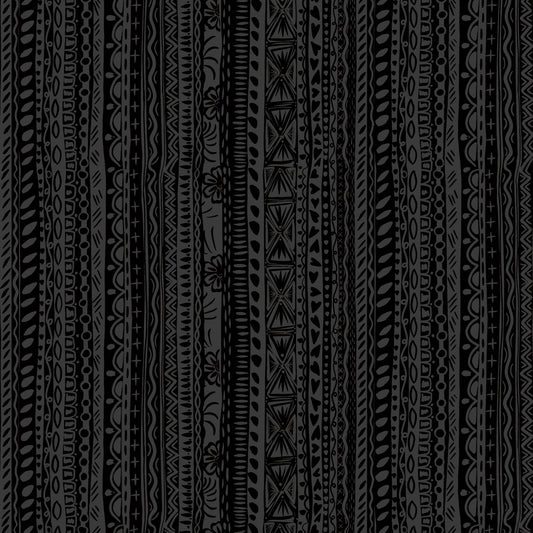 Amor Eterno by Crafty Chica Stripes Black    C11814R-BLACK Cotton Woven Fabric
