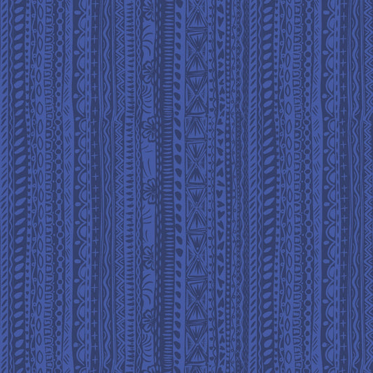 Amor Eterno by Crafty Chica Stripes Blue    C11814R-BLUE Cotton Woven Fabric