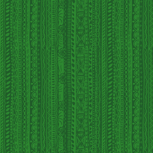 Amor Eterno by Crafty Chica Stripes Green    C11814R-GREEN Cotton Woven Fabric
