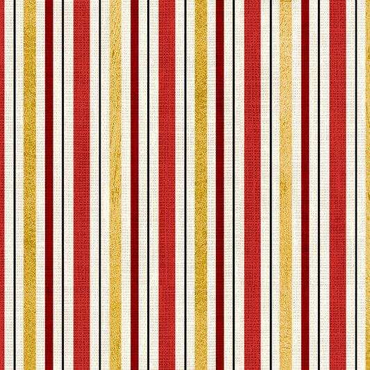 North Pole Express by Pela Studio Stripes Red Multi NPEX4762-R Cotton Woven Fabric