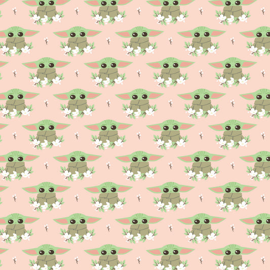 Licensed Star Wars The Mandalorian III Sweet Floral Pink 73800298-03 Cotton Woven Fabric