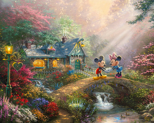 LIcensed Disney Dreams Collection 6 by Thomas Kinkade Collection 36" Panel Sweetheart Bridge Digital  DS20299C1 Cotton Woven Panel