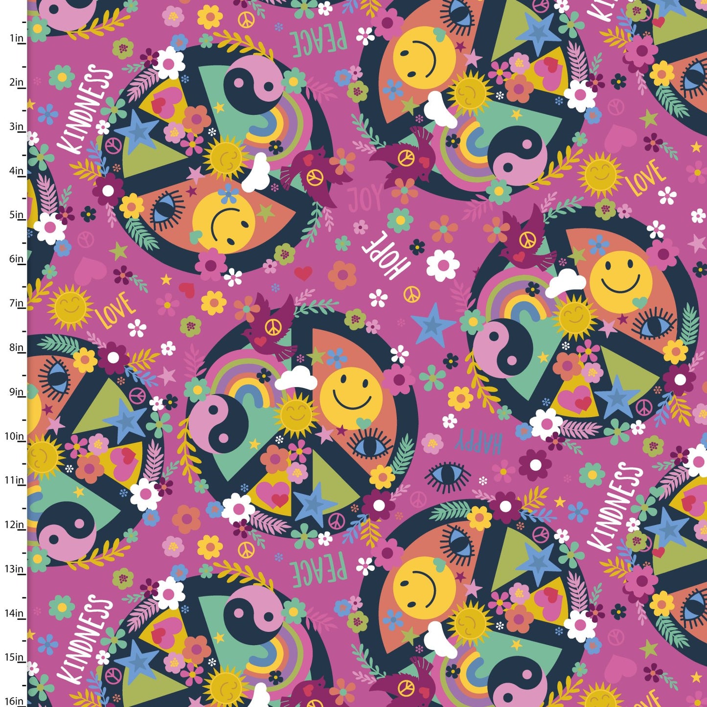 Rainbow Rhythm by Lisa Perry Swirling Peace    20700-MGN-CTN-D Cotton Woven Fabric