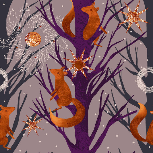 Tails from Under the Moon Tall Tails Dusty Lavender RJ3901-DL2 Cotton Woven Fabric