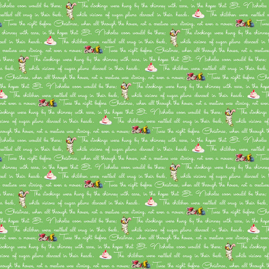 Christmas Joy by Cottage Mama Text Green    C12255R-GREEN Cotton Woven Fabric
