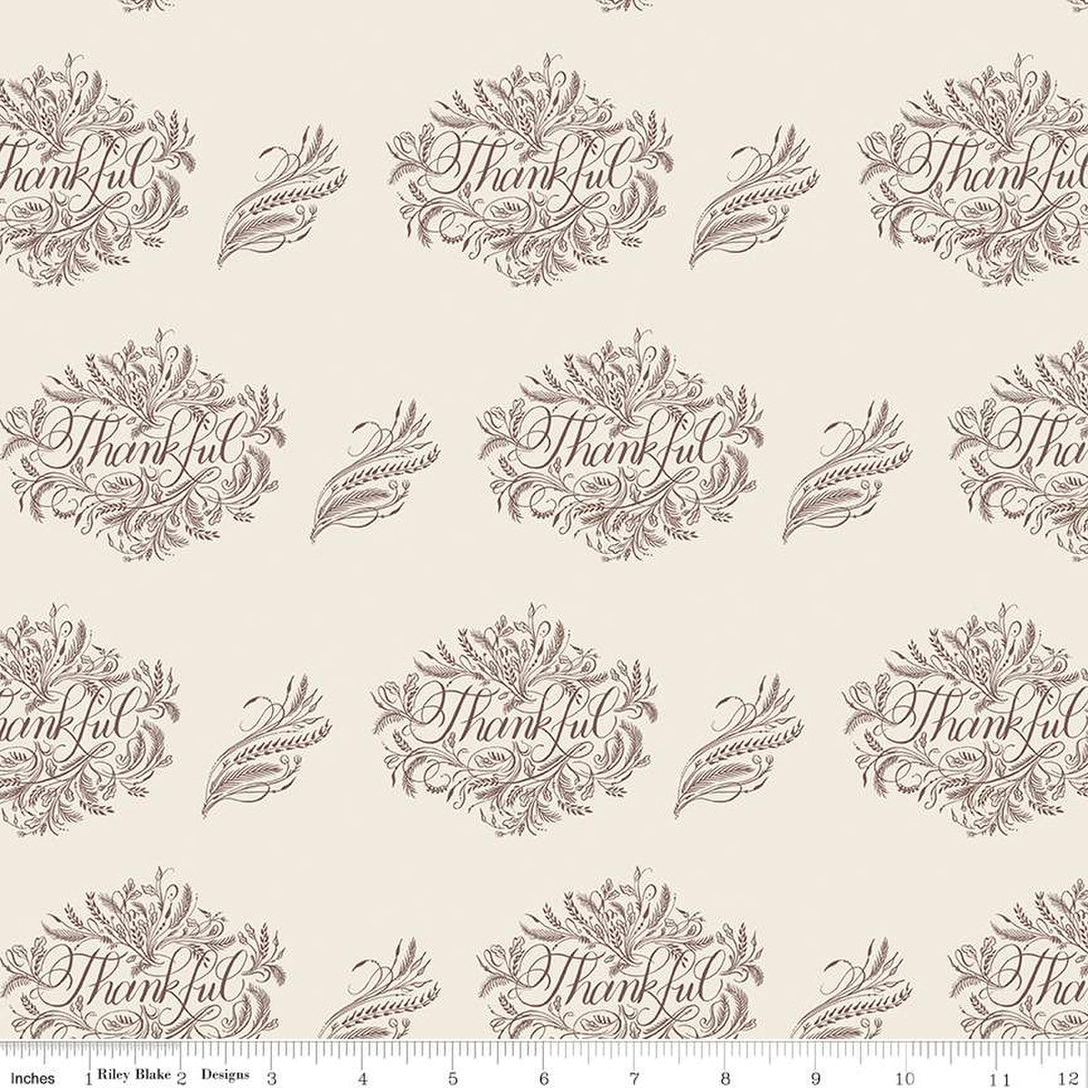 Placemats by Hester and Cook Thankful Cream    C13941-CREAM Cotton Woven Fabric