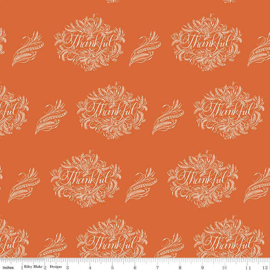 New arrival: Placemats by Hester and Cook Thankful Orange    C13941-ORANGE Cotton Woven Fabric