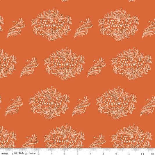 Placemats by Hester and Cook Thankful Orange C13941-ORANGE Cotton Woven Fabric