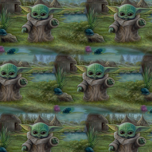 Licensed Epic Lucas Films Digitally Printed The Child ST10001C1 Cotton Woven Fabric