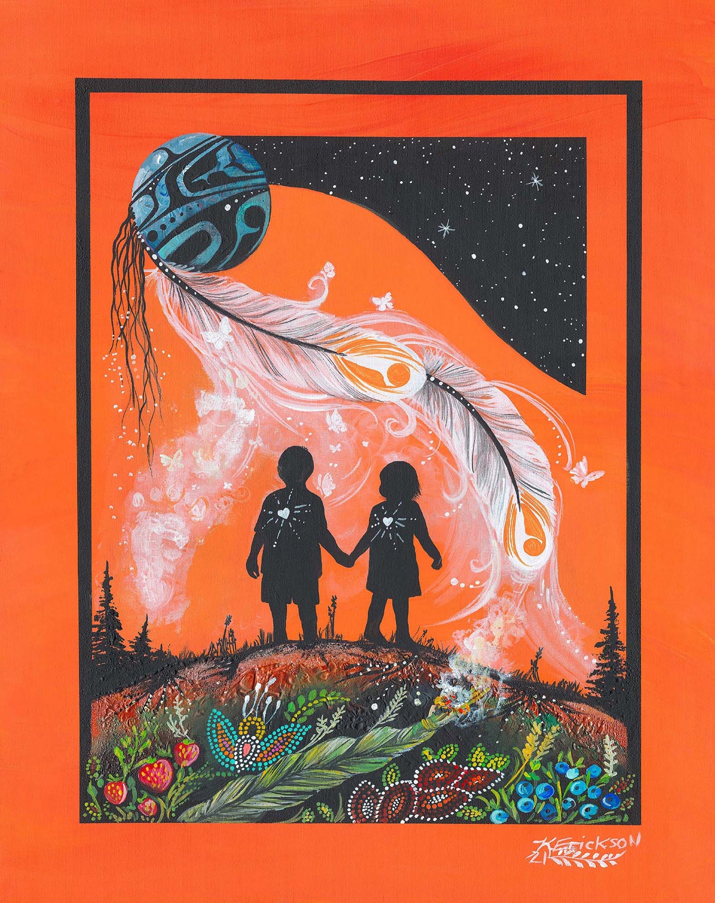 The Journey Home By Karen Erickson 26.5" Panel Every Child Matters.  Two images per panel. Each is 21" x 26.5"   DP4800-54 Cotton Woven Panel