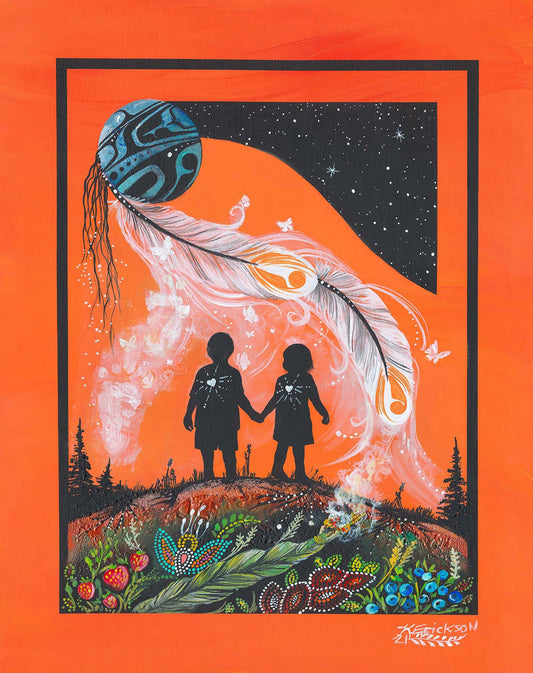 The Journey Home By Karen Erickson 26.5" Panel Every Child Matters. Two images per panel. Each is 21" x 26.5" DP4800-54 Cotton Woven Panel