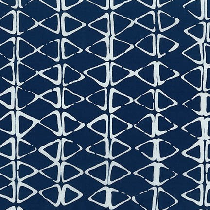 Mark to Make Batik Triangles on Indigo By Malka Dubrawsky 17147-62 Cotton Woven