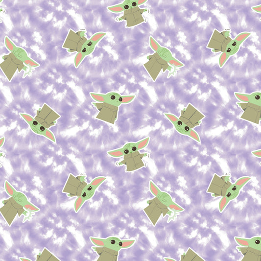 Licensed Star Wars The Mandalorian III Tie Dye Aura Purple 73800295-01 Cotton Woven Fabric