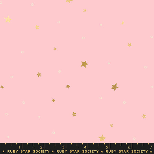 Birthday by Sarah Watts of Ruby Star Society Tiny Stars Cotton Candy w/Metallic RS2049-17M Cotton Woven Fabric