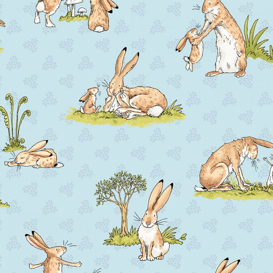 Guess How Much I Love You 2022 by Anita Jeram Toile Lt Blue    Y3683-29 Cotton Woven Fabric