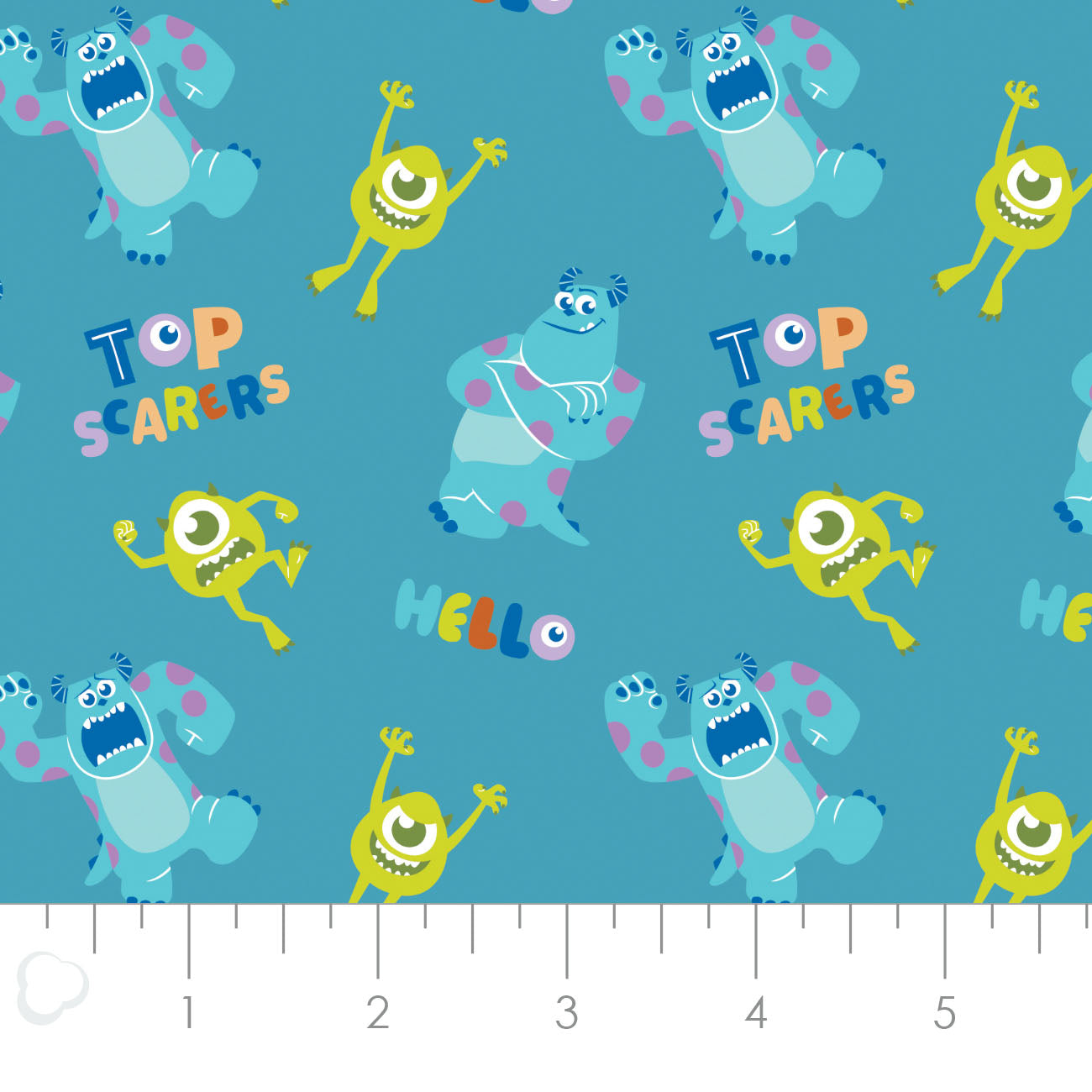 Licensed Monsters, Inc Top Scarers Blue   85300401-02 Cotton Woven Fabric