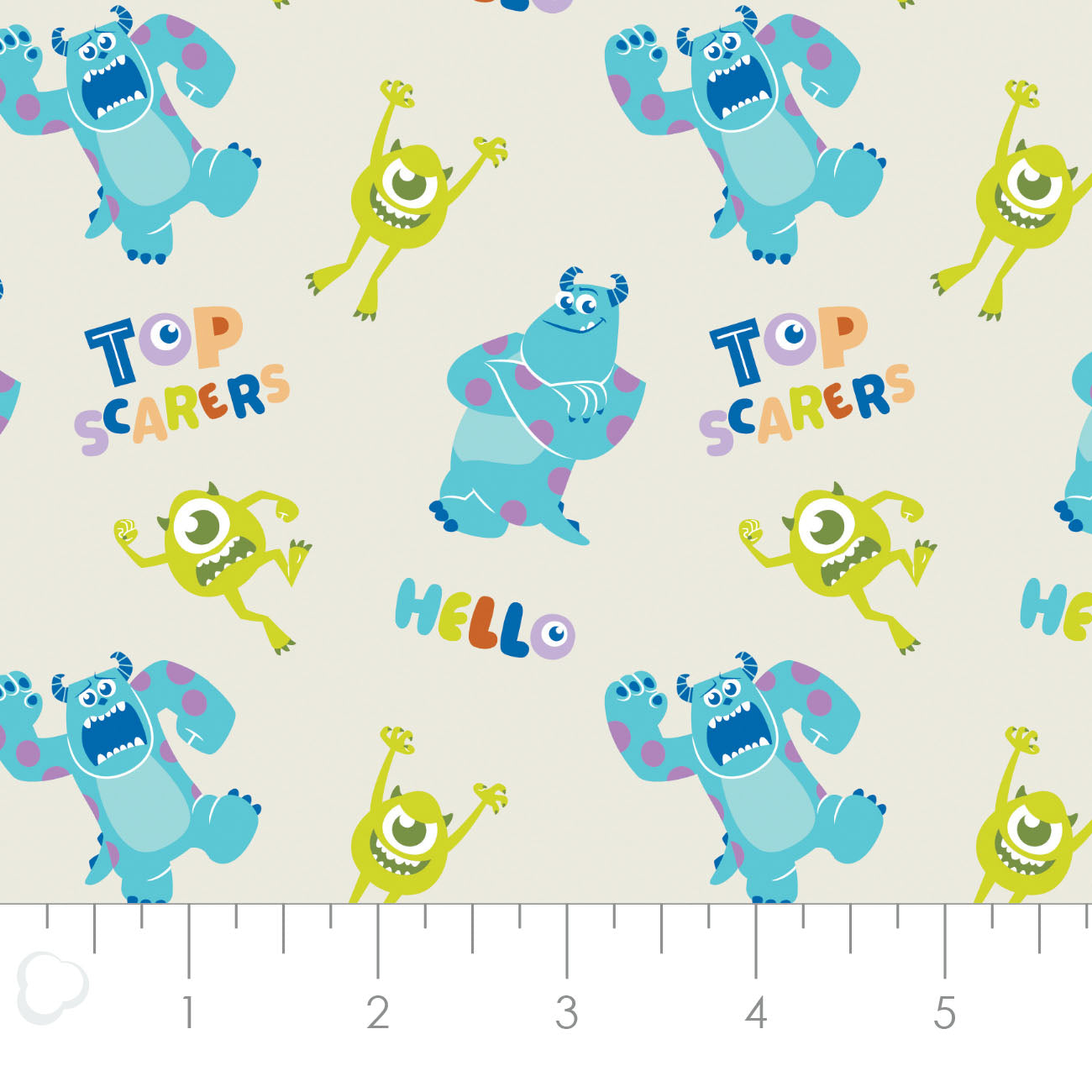 Licensed Monsters, Inc Top Scarers Cream   85300401-01 Cotton Woven Fabric