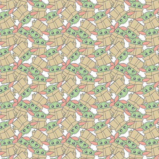 Licensed Star Wars The Mandalorian III Tossed Stack White 73800304-901 Cotton Woven Fabric