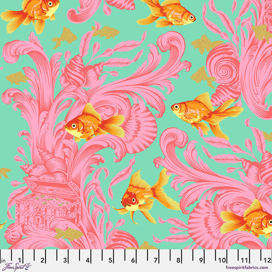 Besties by Tula Pink Treading Water Blossom Metallic    PWTP214.BLOSSOM Cotton Woven Fabric