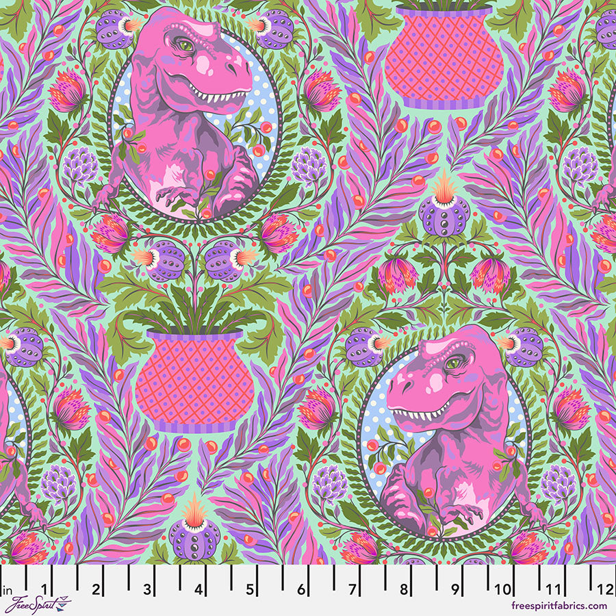 New Arrival: Roar! by Tula Pink Tree Rex Mist    PWTP222.MIST Cotton Woven Fabric