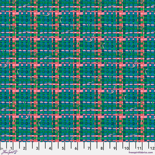 Land Art 2 by Odile Bailloeul Tressage PWOB70.BLUE Cotton Woven Fabric