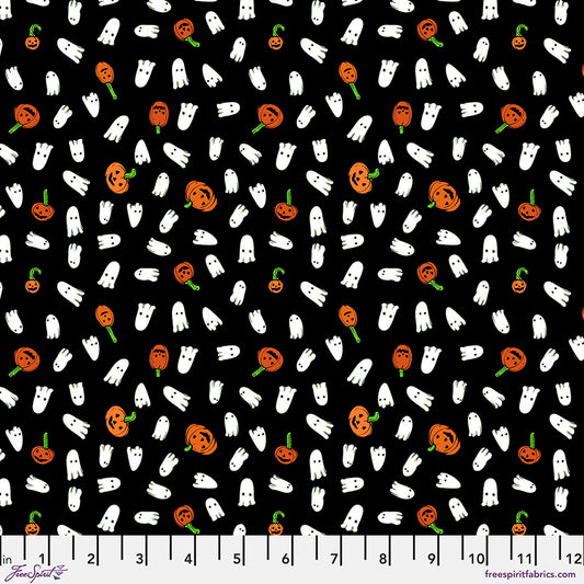Scaredy Cat by Rachel Hauer Trick or Treat PWRH036.BLACK Cotton Woven Fabric