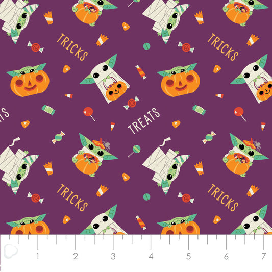 Licensed Character Halloween III Tricks and Treats Purple 73800370-02 Cotton Woven Fabric