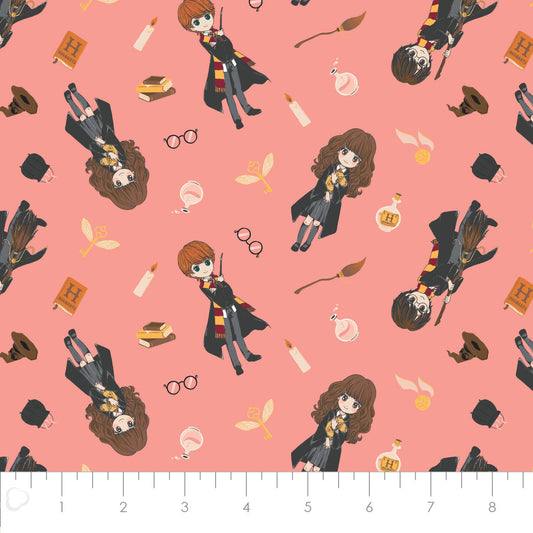 Licensed Harry Potter Stand Together Trio Stands Together Pink 23800798-01 Cotton Woven Fabric