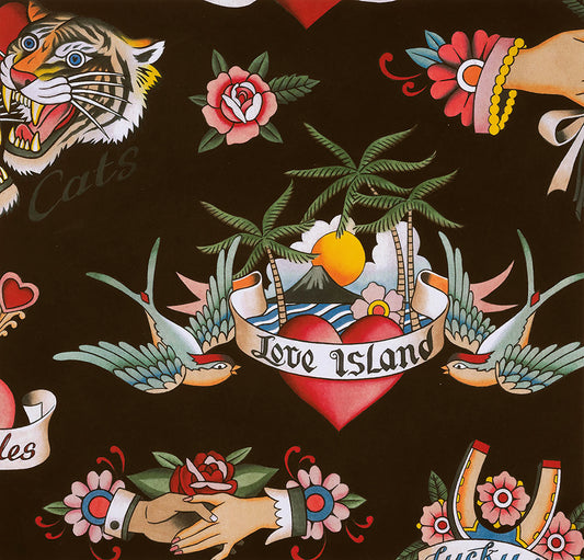 Nicole's Prints True Love Black 8984c Cotton Woven Fabric