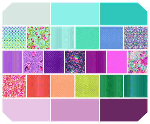 Saturday Stash Precut Bundles Tula Glimmery Mini 2.5” Design Jelly Roll Trio FB4DRTP.GLIMMERY