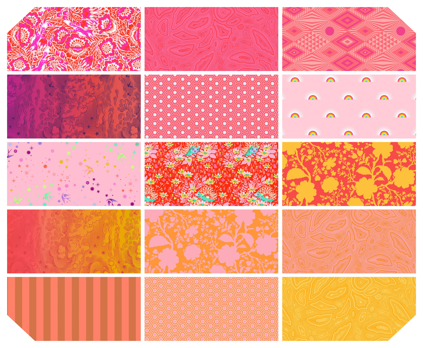 Saturday Stash FQ Bundles Tula Pink Fruity Fat Quarter Bundle of 15  Cotton Woven:  FB6FQTP.FRUITY Bundle