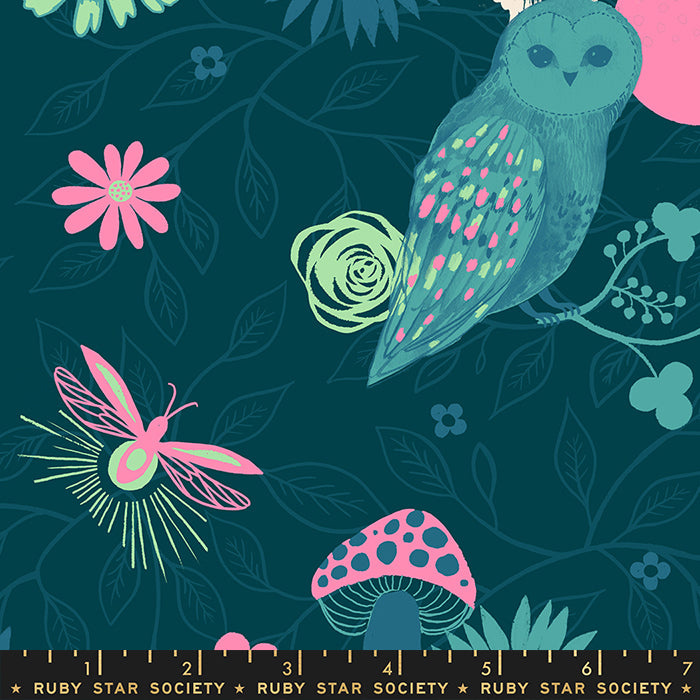 Firefly by Sarah Watts of Ruby Star Society Twilight Dark Teal    RS2066-12 Cotton Woven Fabric