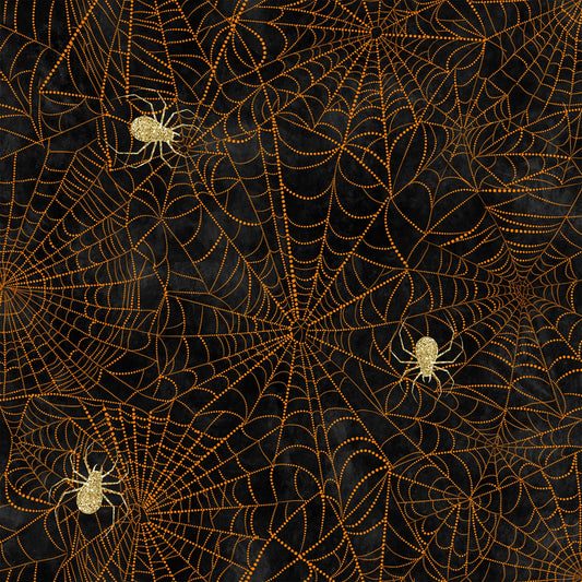 Boo Web Halloween U4983H-604-Halloween Cotton Woven Fabric