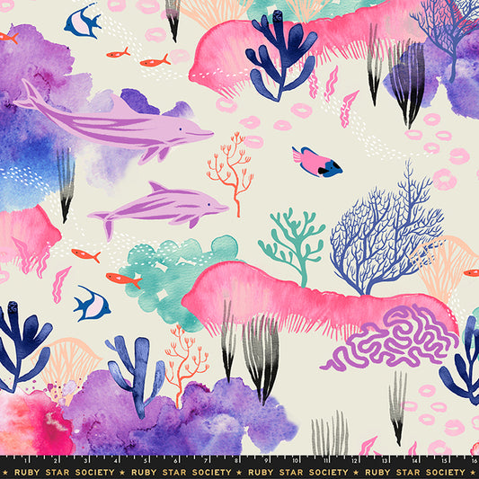 Florida 2 by Sarah Watts for Ruby Star Society Underwater Scene Multi     RS2052-11 Cotton Woven Fabric