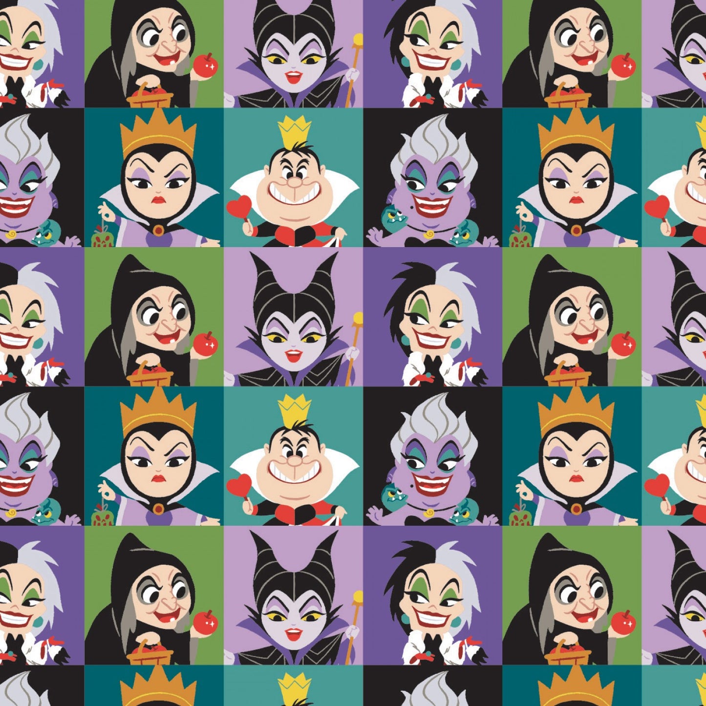 Licensed The Day of the Little World Villains 20" Block Panel of 6 repeats 85130501-1 Cotton Woven Panel