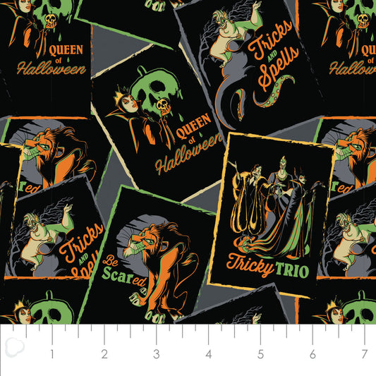 Licensed Character Halloween III Villains Halloween Black 85130601-01 Cotton Woven Fabric