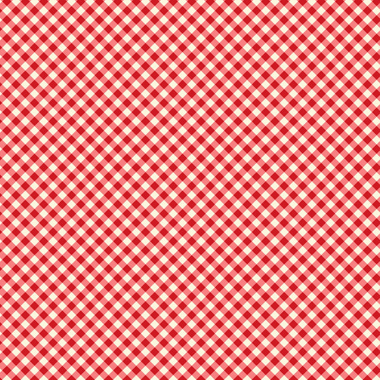 Cherry Pie Vintage Diagonal Gingham Cherry CD1550-CHERRY Cotton Woven Fabric
