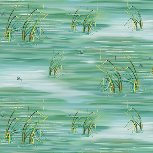 Along the Valley by Harry W. Smith Water Texture Blue    6447-11 Cotton Woven Fabric