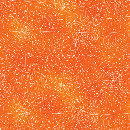 GlowOWeen Glow in the Dark Webs Orange 12954GB-37 Cotton Woven Fabric