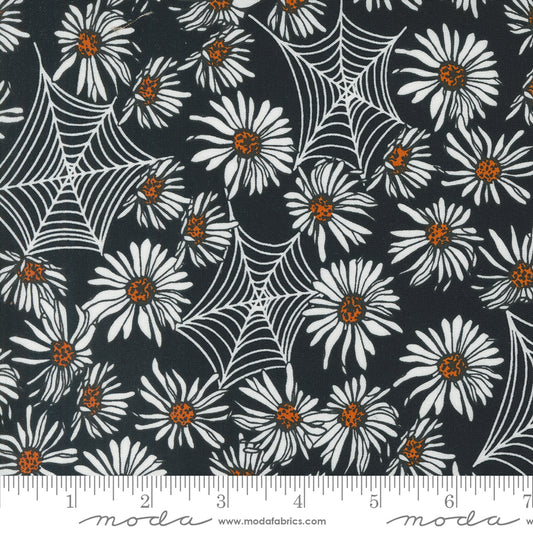 PREORDER ITEM - EXPECTED APRIL 2024:   Noir by Alli K Design Whispering Webs Midnight Pumpkin    11541-13 Cotton Woven Fabric