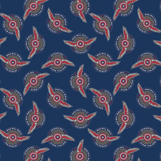 Licensed Marvel Studios Wield The Shield Navy 13310101-04 Cotton Woven Fabric