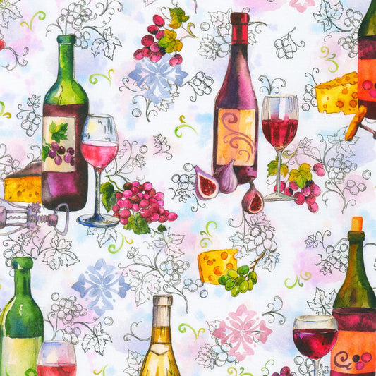 Wine Club by Elena Vladkina Wine AHVD22088280 Cotton Woven Fabric