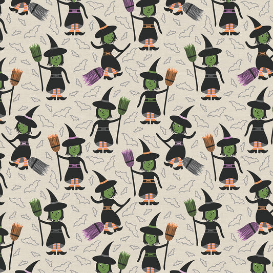 New Arrival: Tricks & Treats Witch Way Cream    120-24263 Cotton Woven Fabric