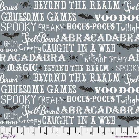 Spellbound by Maude Asbury Word Games Stone (Glow) PWMA040.XSTONE Cotton Woven Fabric