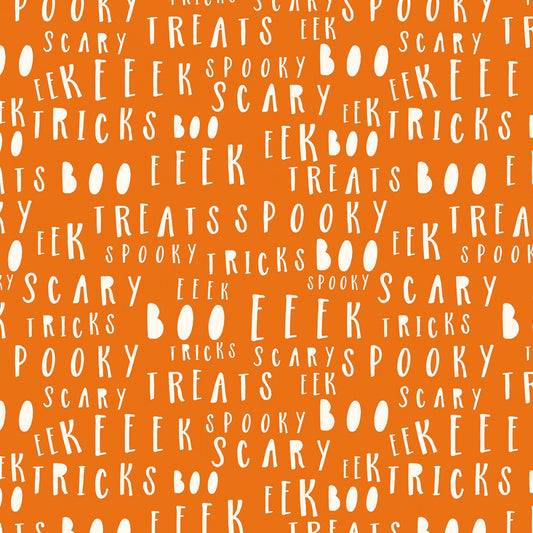 Bad to the Bone by My Minds Eye Words Orange    C11924R-ORANGE Cotton Woven Fabric