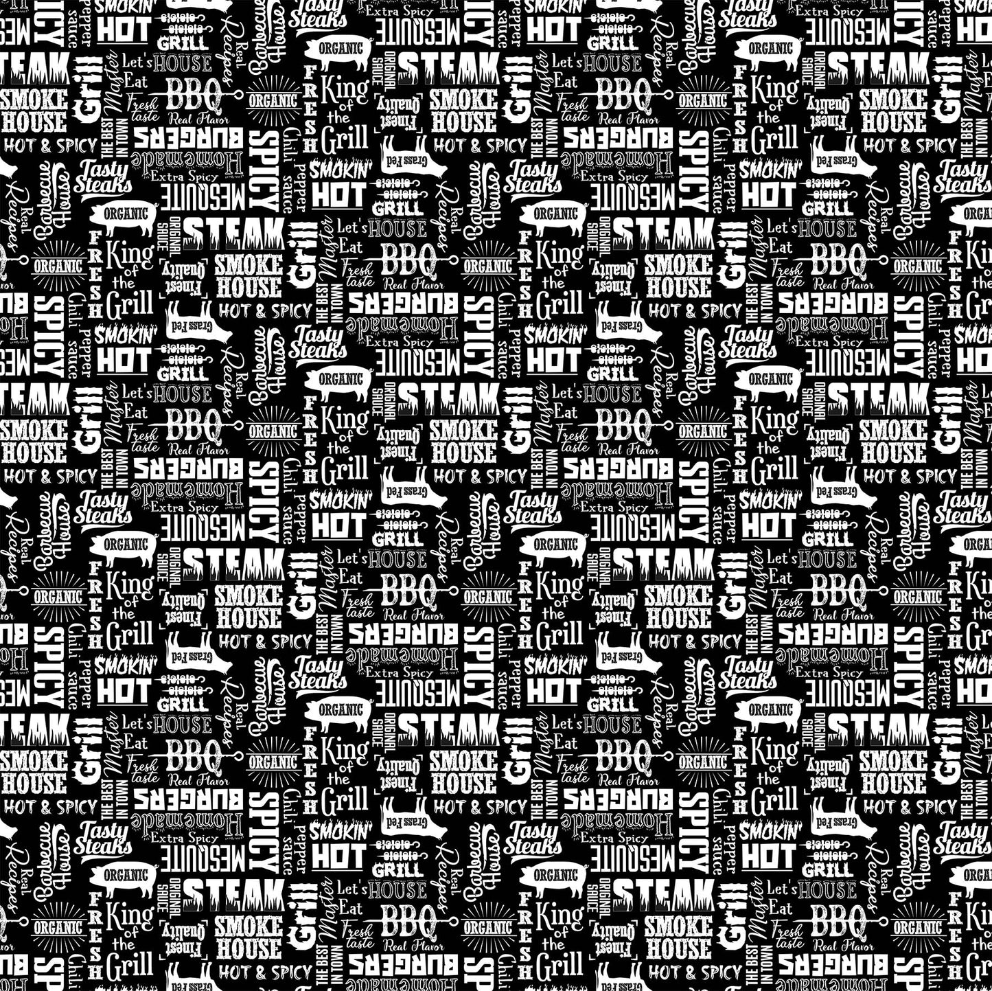 Smokin Hot Words Tonal Black    24803-99 Cotton Woven Fabric